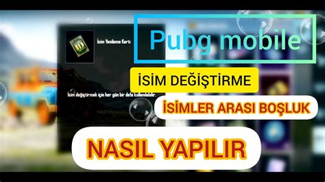 Pubg mobile ID (isim) Değiştirme Boşluk Nasıl Bırakılır /Pubg de .